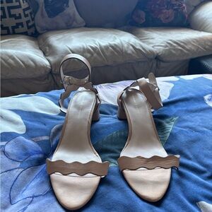 Loeffler Randall Cream Scalloped Heels